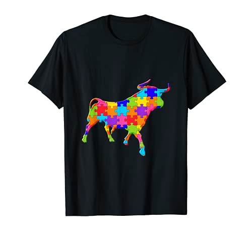 Toro vaca rompecabezas autismo Camiseta