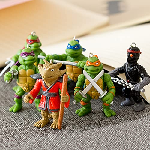 Tortugas Ninja Mutantes Adolescentes, 6Pcs Mini Juego De Figuras Decoración Mutant Turtle Caricatura Cake Topper Para Baby Shower Fiesta De Cumpleaños Suministros Para Adorno De Torta