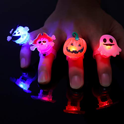 TOYANDONA 30 Piezas de Anillos de Luz Led, Fiesta de Halloween Favorece Anillos de Flash Led para Niños Y Adultos (Estilo Aleatorio)