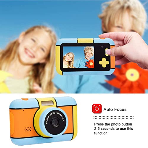 ToyZoom 24MP Cámara para niños 1080P HD Videocámara Cámara Selfie de Doble Lente con Tarjeta SD de 32GB, 2.4 Pulgadas, Regalo de cumpleaños