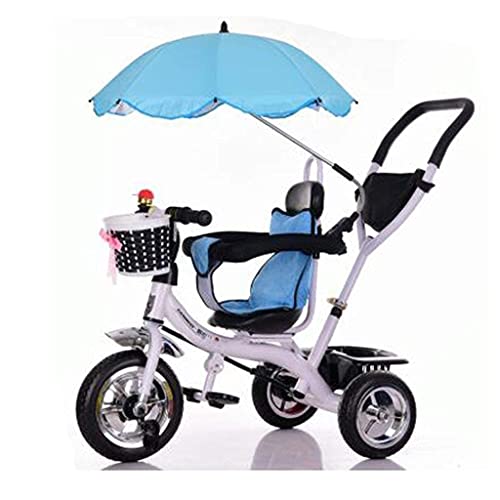 Triciclo de bebé Triciclo Cochecitos de bebé Carrito de bebé con sombrillas Carrito de bebé Bicicleta Carrito de juguete para niños Rueda inflable Bic 3 ruedas, Asiento giratorio (niño / niña, 1-3-5