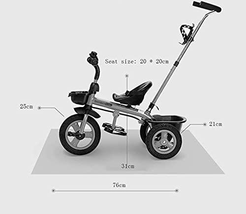 Triciclo de bebé Triciclo Cochecitos de niño Carrito de bebé Bicicleta Coche de juguete para niños Ruedas vacías de titanio Freno doble Bic 3 ruedas (Niño / niña, 18 meses - 6 años) Bicicleta (Color: