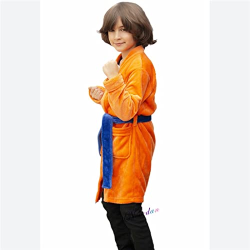 UKKO Mantas para Sofa Adulto Albornoz Cosplay Hijo Goku Traje Hombre Mujeres Baño Traje De Dormir Ropa De Felpa Rombo Mujer Hombres Pijamas Caricatura-A,Kids 130