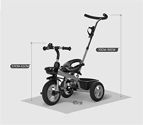 UKUOFL Triciclo Cochecitos Trolley Carro de bebé Bicicleta Coche de para niños Titanio Ruedas vacías Freno Doble BIC 3 Ruedas (Niño/niña, 18 Meses -6 años) Bicicleta (Color: C) (Color: C) Happy House