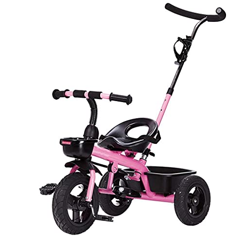 UKUOFL Triciclo Cochecitos Trolley Carro de bebé Bicicleta Coche de para niños Titanio Ruedas vacías Freno Doble BIC 3 Ruedas (Niño/niña, 18 Meses -6 años) Bicicleta (Color: C) (Color: C) Happy House