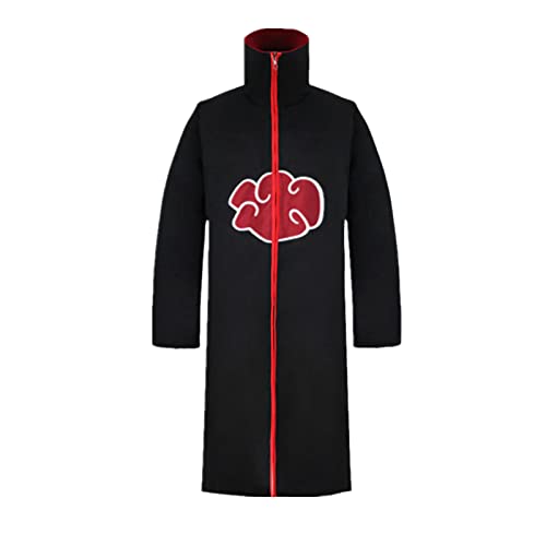 ULLAA Anime Naruto Akatsuki Capa   Disfraz de Cosplay Red Cloud Robe Cuarta generación Seis Generaciones Halloween Akatsuki Disfraz   Capa Twin Black