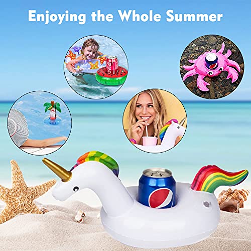 Utapossin Soporte Inflable para Bebidas, Flotadores para Bebidas En La Piscina, Portavasos Inflables, Posavasos Flotantes, Suministros De Decoración para Piscinas De Verano, Playa, Fiestas Acuáticas