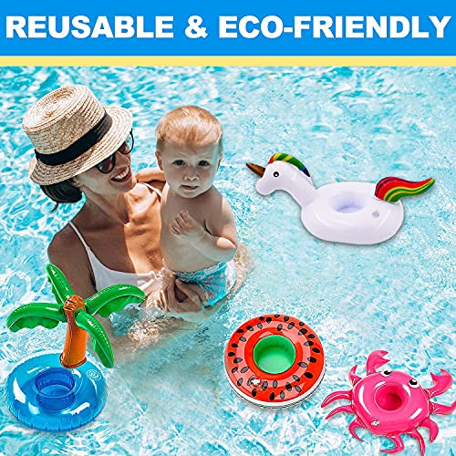 Utapossin Soporte Inflable para Bebidas, Flotadores para Bebidas En La Piscina, Portavasos Inflables, Posavasos Flotantes, Suministros De Decoración para Piscinas De Verano, Playa, Fiestas Acuáticas