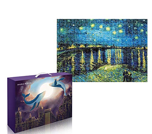 Van Gogh Puzzle - Noche Estrellada Sobre el Ródano, Papel de Rompecabezas para Adultos, 2000 Piezas, Arte Difícil, Pintura al Óleo, Rompecabezas, Juego de Juguete, Decoración de Pared para el Hogar