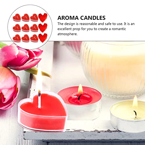 Velas en forma de corazón, 9 velas románticas de amor, velas candelitas con 2000 piezas de pétalos de rosa de seda, velas en forma de corazón para bodas, cumpleaños, cenas, decoración red