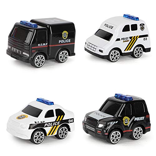 Veluoess Avión de Transporte de Juguete, Juguete de Coche de Avión con 4 Mini Coches de Policía y 11 Señales de Tráfico DIY Montar Juguete Educativo Regalo para Niños