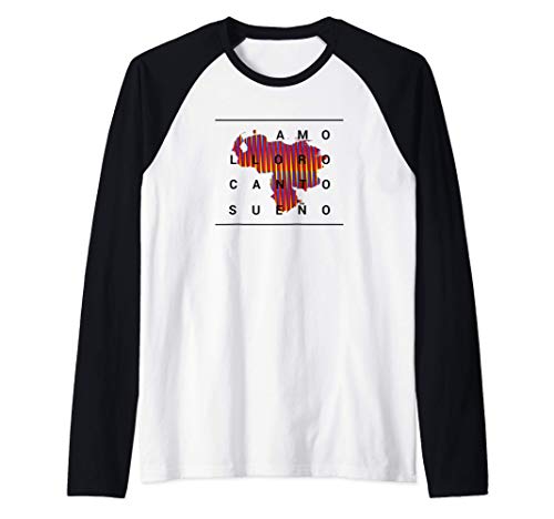 Venezuela Amo Lloro Canto Diseño de Arte Cromático Regalo Camiseta Manga Raglan