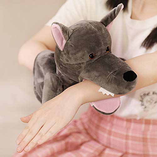 Ventrílocuo marioneta de Mano Animal marioneta de Mano Juguete Guante Boca muñeca móvil jardín de Infantes Regalo para niños Lindo Unos 30 cm Lobo Feroz