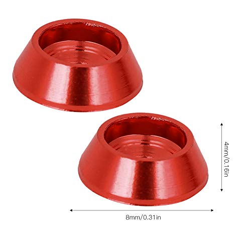 VGEBY Cuña de Tornillo, Aleación de Aluminio Arandelas RC Tornillo 10 Piezas Piezas de Repuesto de Actualización de Cuña de Tornillo de Aleación de Aluminio Apto para MN-D90 MN-99 MN-91 FJ-45(Rojo)