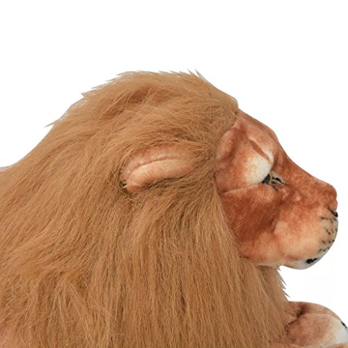 vidaXL León de Peluche Gigante Marrón XXL Animal de Peluche Juguete Decoración