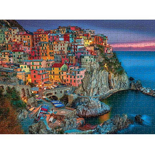 Vimzone Puzzles 1000 Piezas para Adultos- Cinque Terre Casas de Colores, Rompecabezas de Piso de Impresión de Alta Definición Multicolor，Juego de Rompecabezas Juego Familiar (70x50cm)