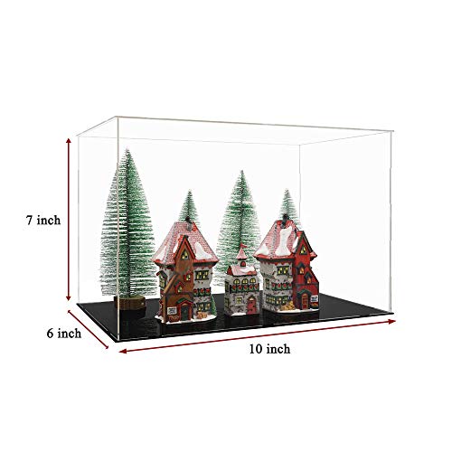 Vitrina de Acrílico Caja de Encimera Organizador de Protección a Prueba de Polvo,Vitrina Expositora para Colecciones,Autoensamblaje(10x6x7pulgadas，25 x 15 x 18cm)