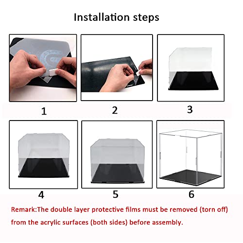 Vitrina de Acrílico Caja de Encimera Organizador de Protección a Prueba de Polvo,Vitrina Expositora para Colecciones,Autoensamblaje(10x6x7pulgadas，25 x 15 x 18cm)