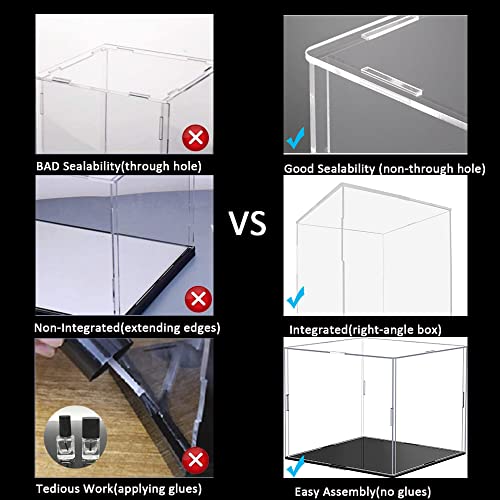 Vitrina de Acrílico Caja de Encimera Organizador de Protección a Prueba de Polvo,Vitrina Expositora para Colecciones,Autoensamblaje(10x6x7pulgadas，25 x 15 x 18cm)