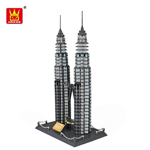 WANGE Torres Petronas de Kuala Lumpur. Modelo de Arquitectura para armar con bloques de construcción