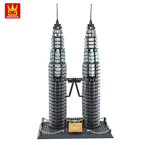 WANGE Torres Petronas de Kuala Lumpur. Modelo de Arquitectura para armar con bloques de construcción