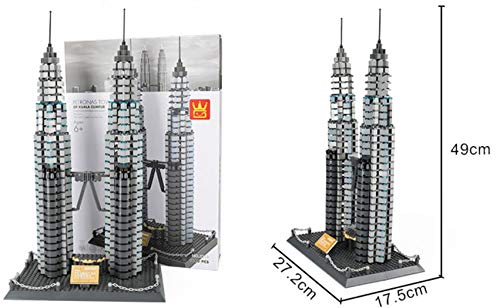 WANGE Torres Petronas de Kuala Lumpur. Modelo de Arquitectura para armar con bloques de construcción