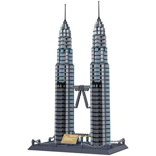 WANGE Torres Petronas de Kuala Lumpur. Modelo de Arquitectura para armar con bloques de construcción