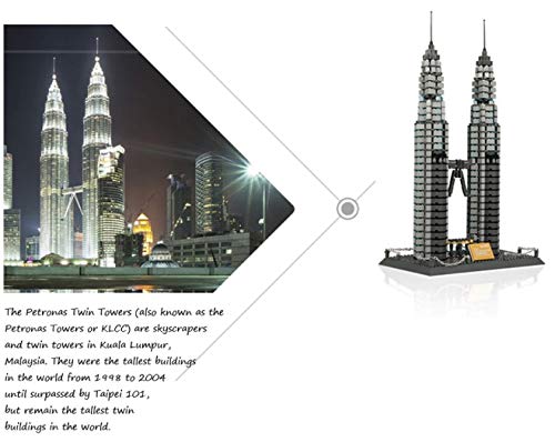 WANGE Torres Petronas de Kuala Lumpur. Modelo de Arquitectura para armar con bloques de construcción