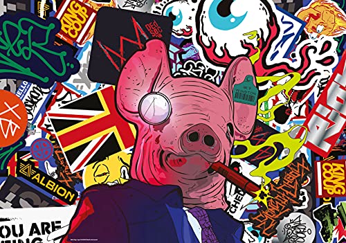 Watch Dogs Legion: Pig Mask | Puzzle 1000 Piezas | Incluye póster y Bolsa | 68 x 48 | Videojuego | Rompecabezas para Adultos y Adolescentes | para Navidad y Regalos | Decoración