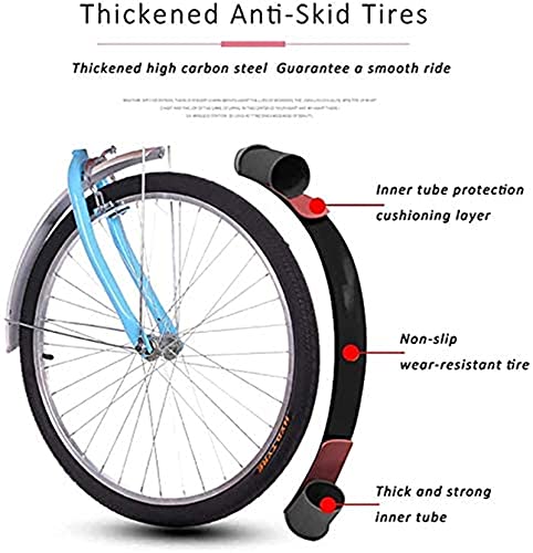 WENHAO Bicicleta de cercanías urbanas, bicicleta de la ciudad de las mujeres for hombre, bicicleta de 24 pulgadas de la ciudad adulta liviana for la conducción de la ciudad y el desplazamiento, incluy