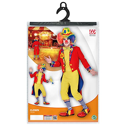 WIDMANN 48394 Disfraz de payaso para hombre, circo, carnaval, fiesta temática, multicolor, XL