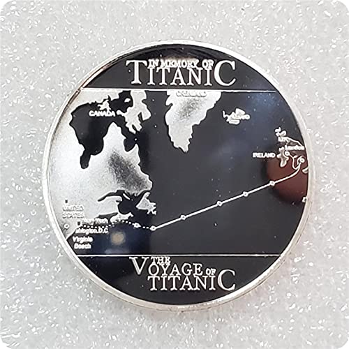 WLTY The Voyage Titanic Barco y Mapa de Viaje Moneda chapada y revestida en Oro Rms Barra/Moneda Conmemorativa de Oro Tragedia del Titanic