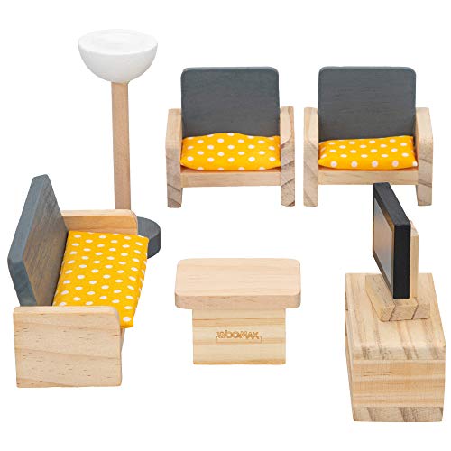 WOOMAX - Set mobiliario casa de muñecas madera salón woomax (46469)