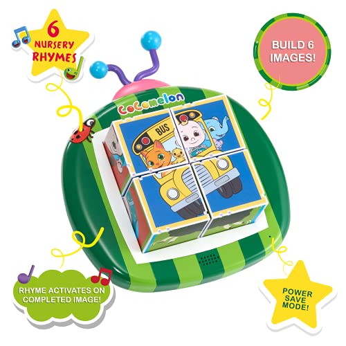 WOW! STUFF CoComelon Toys Bloques de construcción Musicales Inteligentes, Juguete de Aprendizaje Preescolar Que Reproduce 6 Canciones de rima de guardería, niños de 2, 3, 4 y 5 años (Musical Clever)