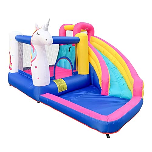 WYQQ Castillos hinchables Castillo Inflable para niños Castillo Inflable de Dibujos Animados para Interiores Trampolín Inflable para Exteriores Regalo Favorito de los niños Trampolín con tobogán