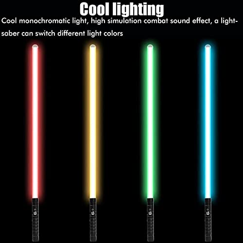 XDXDO Kylo REN Lightsable, Sabadora Luminosa de Doble Filo 7 Colores Cambio de Luces de Duelo, USB, Espada de Luz de Amplia Metal, para Niños Adultos Navidad Partido Cosplay