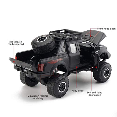 XHAEJ Modelo de automóviles Compatible con Ford Raptor G63 6x6 Modelo de automóvil Modelo de aleación de Juguete Modelo de Coche Modelo 1/32 Regalo Modelo para niños niños pequeños (Color : Black)