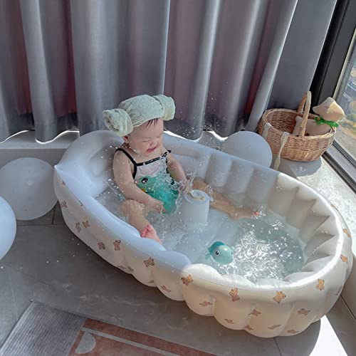 XINL Bañera Infantil, Bañera Inflable para Bebé, Espacio Grande, Exquisito, Portátil, Encantador para Viajes, para el Hogar, Sala de Estar para Niños Pequeños(Oso Amor)