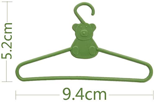 XinYiC Perchas de ropa de muñecas, perchas de plástico con patrón de oso, accesorios para muñecas de 37 cm, 10 unidades (blanco-A)