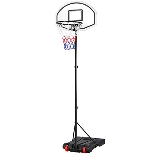 Yaheetech Canasta de Baloncesto Altura Ajustable 159-214 cm Plegable Tableros de Baloncesto con Ruedas Aro de Basket para Adultos