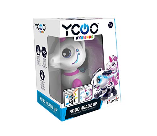 YCOO - Robot Unicornio con Efectos Sonoros y Luminosos - Se Mueve hacia adelante y hacia atrás - Robot Juguete Niño - 13 cm - a Partir de 3 años (88525)