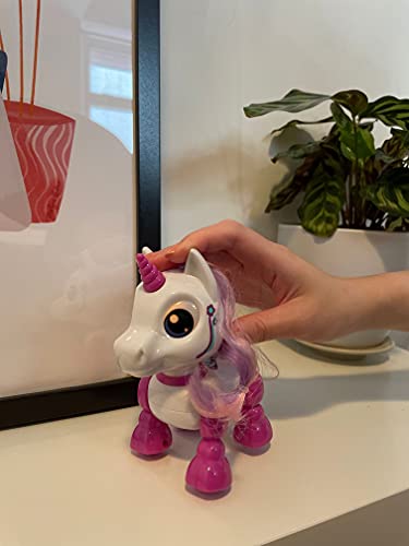 YCOO - Robot Unicornio con Efectos Sonoros y Luminosos - Se Mueve hacia adelante y hacia atrás - Robot Juguete Niño - 13 cm - a Partir de 3 años (88525)