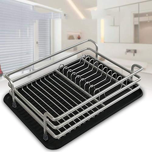 YCX Escurreplatos Plato Estante para Platos del Estante escurridor Plato, el Plato de Acero Inoxidable Estante para Platos Estante escurridor encimera de Secado por Aire,Negro