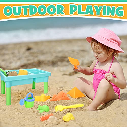 YIMORE Arenero Infantil con Tienda Campaña Infantil Mesa de Arena y Agua con Modelos de Arena, Juguetes Playa Bebe para Niño Niña 3 Años 13 PCS