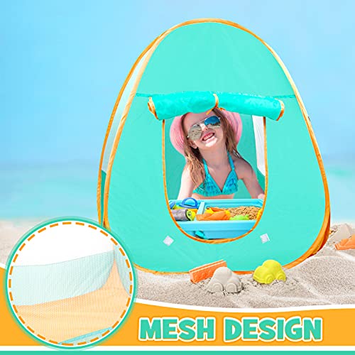 YIMORE Arenero Infantil con Tienda Campaña Infantil Mesa de Arena y Agua con Modelos de Arena, Juguetes Playa Bebe para Niño Niña 3 Años 13 PCS