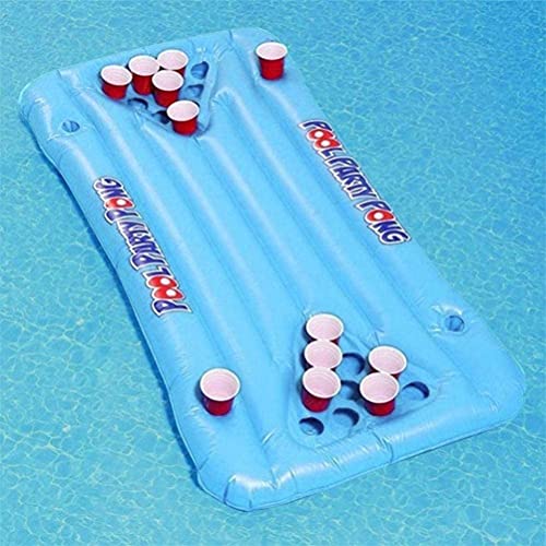 YIPUTONG Beer Pong colchón de Aire Inflable Beer Pong colchón de Aire con 24 Agujeros para Tazas, Mesa de Beer Pong para Piscinas, Playas, Acampada, Juego de Fiesta, Juego para Beber