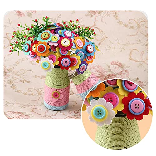 YngFfb Kit Manualidades De Flores Niños, 2PCS Kit Manualidades Niños, Florero De Bricolaje Arte y Artesanía Botón De Juguete Flores Ramos De Arte Proveedor De Juego De Artesanía para Niños