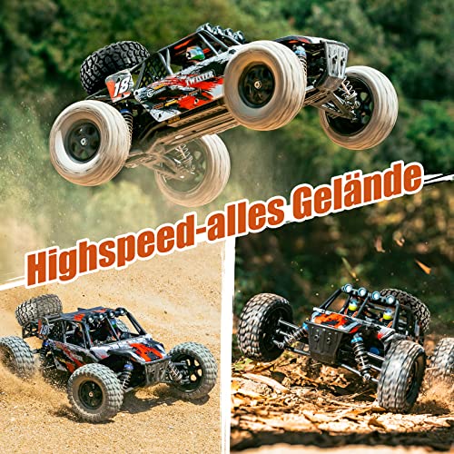 YONCHER YC280 Coche Teledirigido, 1/12 45+Km/h Grande Coche Teledirigido Todoterreno Adulto para Niños, 4x4 Radiocontrol Coche, 4WD Offroad RC Crawler