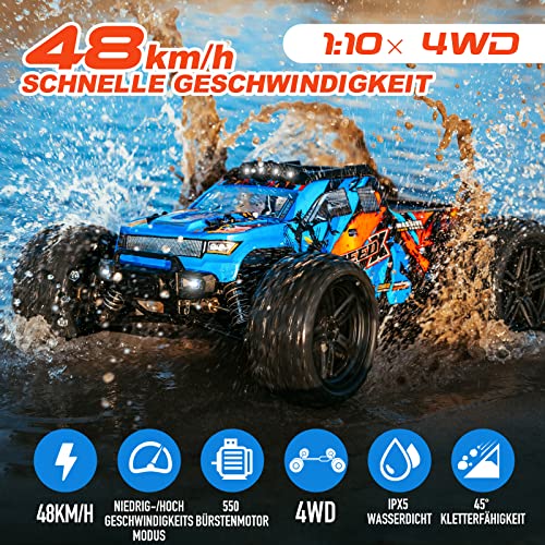 YONCHER YC400 Coche Teledirigido Adulto, 1/10 Grande 48+Km/h Coche Teledirigido Todoterreno para Niños, Radiocontrol Coche 4x4, 4WD Offroad RC Crawler