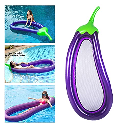 yqs Hamaca de Agua Berenjena Inflable en Forma de balsa Flotante Piscina de Verano Fila Flotante Hamaca Reclinable Reclinador de natación Adultos Agua Partido Juguete (Color : Eggplant)